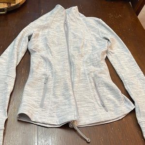 White/grey lulu zip up